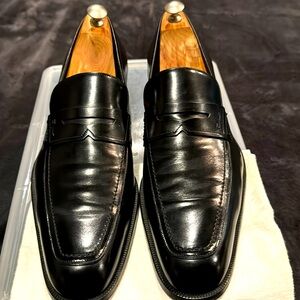 Size 12 Ferragamo “Rocco” black leather loafer, excellent condition